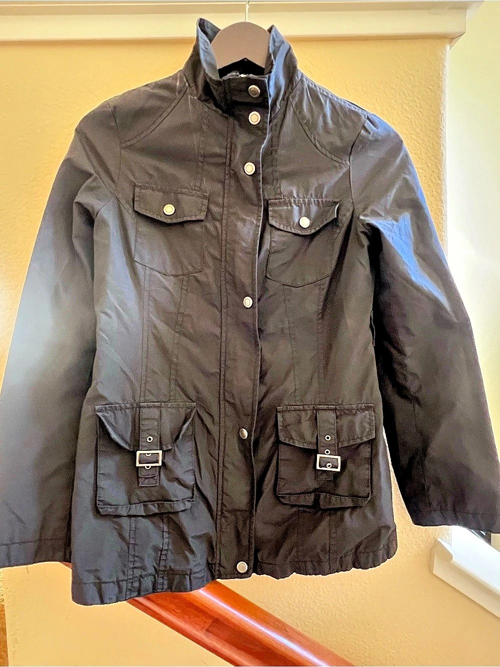 Sleek Utilitarian Black Field Jacket  by Merona Size S
